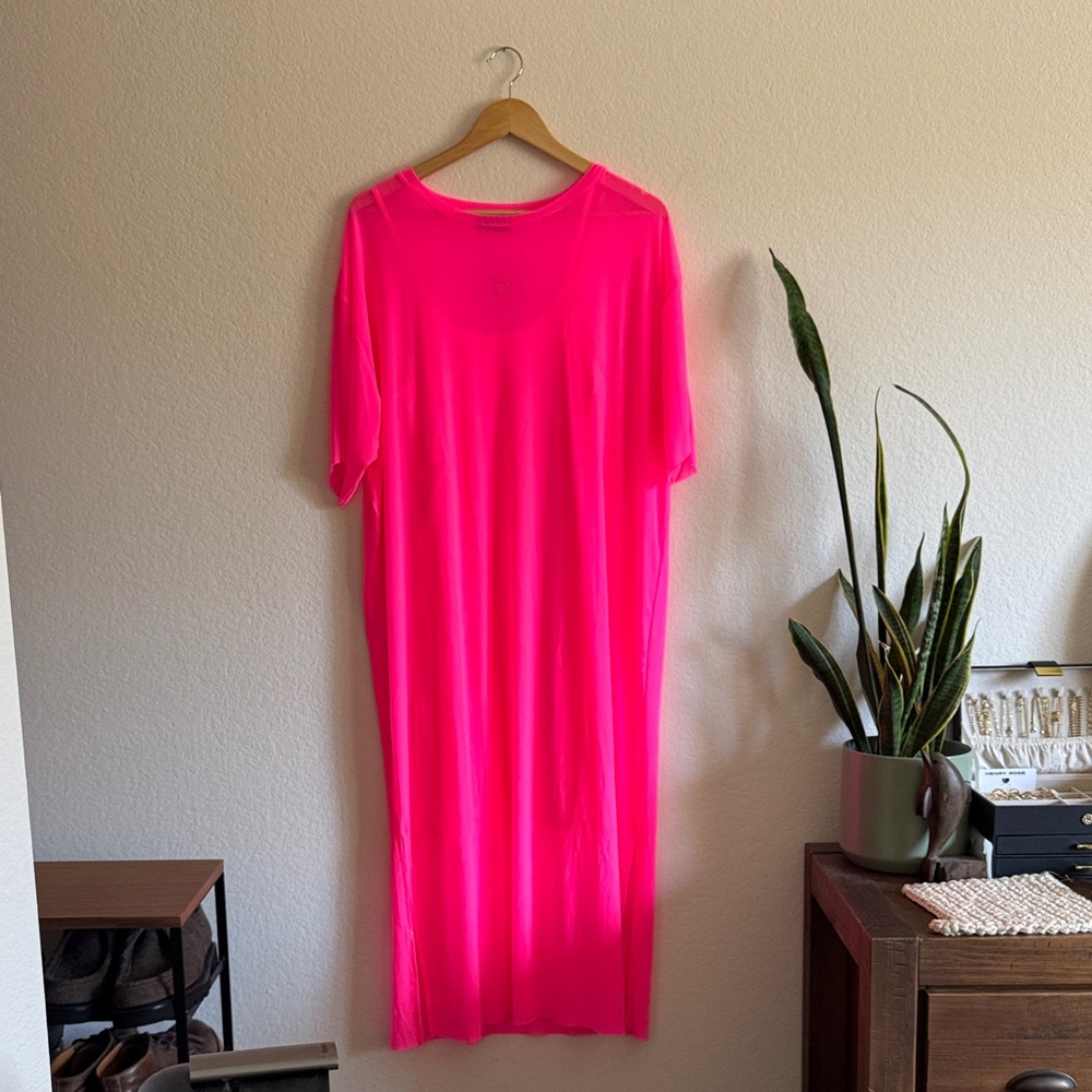 Dressed in LALA Bright Pink Midi Dress